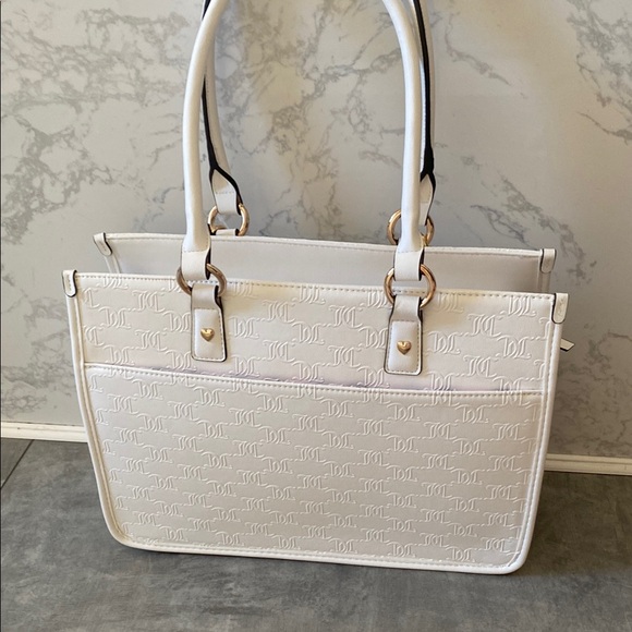 Juicy Couture White Embossed Tote with Gold Accents - Picture 2 of 9
